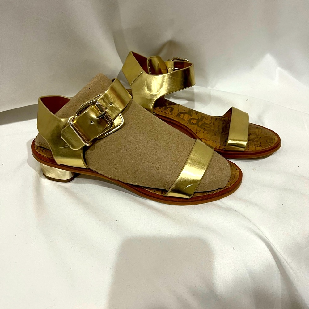 Metallic Gold dress Sandle Sam‎ Edelman size 8